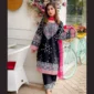 3 Pcs Women's Stitched Katan Silk Printed Suit Full