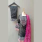 3 Pcs Women's Stitched Katan Silk Printed Suit Hanged
