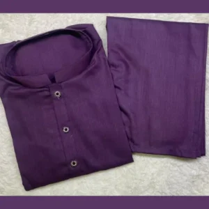 Men's Wash And Wear Plain Purple Suit - 1 Pc Masterpiece Pack