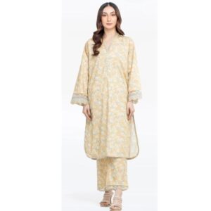 Women's 2Pc Embroidered Kurti & Trouser Dobby Fabric