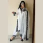 Women’s Stitched Embroidered 3 Pc White Suit Full